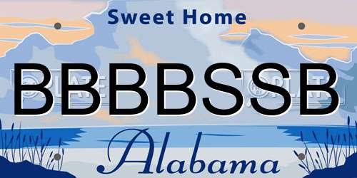 BBBBSSB Alabama License Plate
