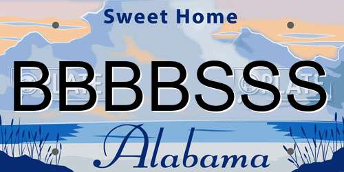 BBBBSSS Alabama License Plate