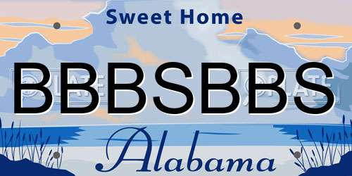 BBBSBBS Alabama License Plate