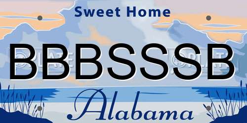 BBBSSSB Alabama License Plate
