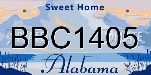 BBC1405 Alabama License Plate
