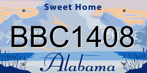 BBC1408 Alabama License Plate