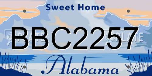 BBC2257 Alabama License Plate