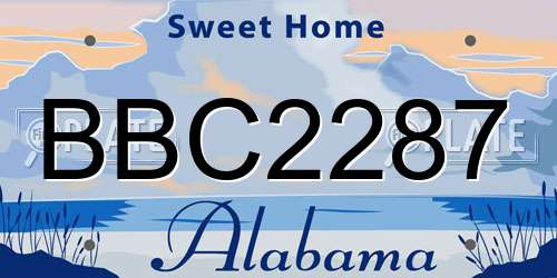 BBC2287 Alabama License Plate