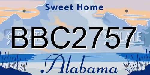 BBC2757 Alabama License Plate