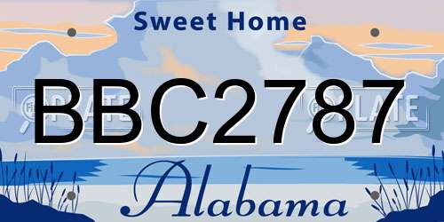 BBC2787 Alabama License Plate