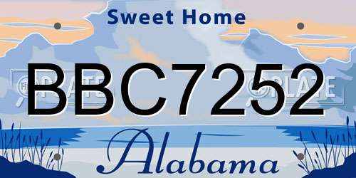 BBC7252 Alabama License Plate
