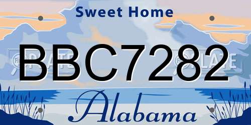 BBC7282 Alabama License Plate