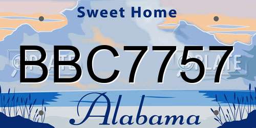 BBC7757 Alabama License Plate