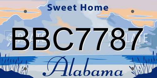 BBC7787 Alabama License Plate