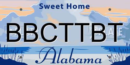 BBCTTBT Alabama License Plate