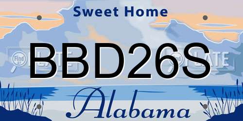 BBD26S Alabama License Plate
