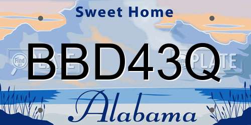 BBD43Q Alabama License Plate