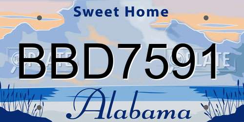 BBD7591 Alabama License Plate