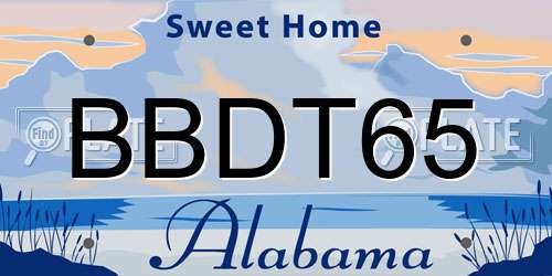 BBDT65 Alabama License Plate