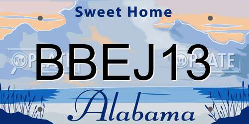 BBEJ13 Alabama License Plate
