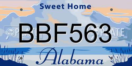 BBF563 Alabama License Plate