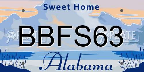 BBFS63 Alabama License Plate