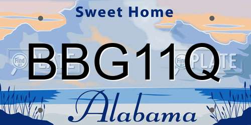 BBG11Q Alabama License Plate