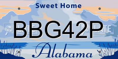 BBG42P Alabama License Plate