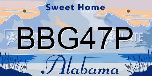 BBG47P Alabama License Plate