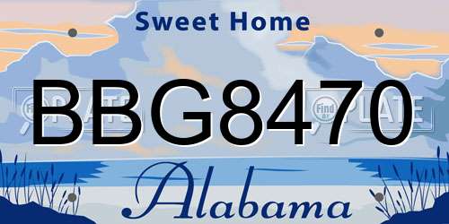 BBG8470 Alabama License Plate