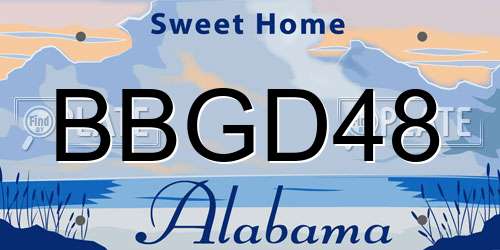 BBGD48 Alabama License Plate