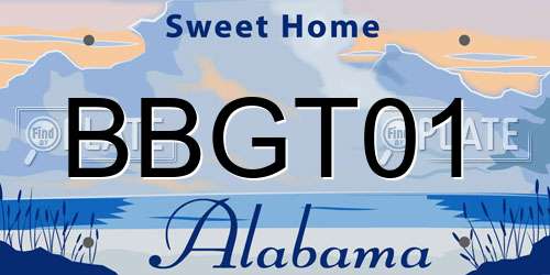 BBGT01 Alabama License Plate