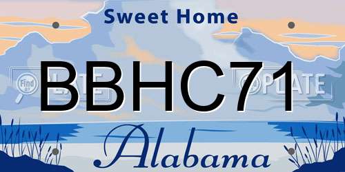 BBHC71 Alabama License Plate