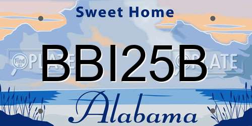 BBI25B Alabama License Plate