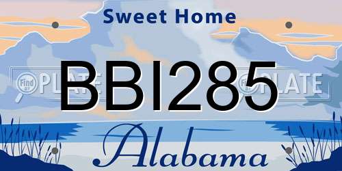 BBI285 Alabama License Plate