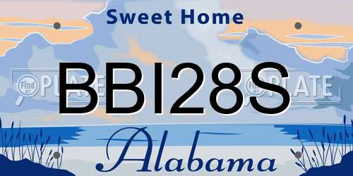 BBI28S Alabama License Plate