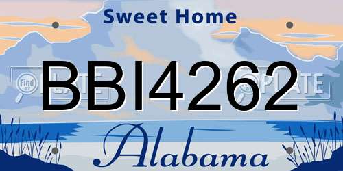 BBI4262 Alabama License Plate