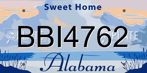 BBI4762 Alabama License Plate