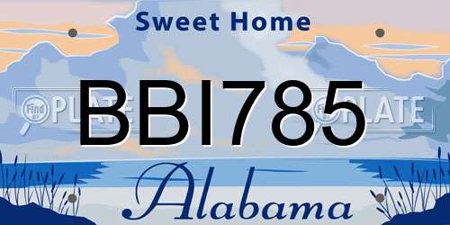 BBI785 Alabama License Plate