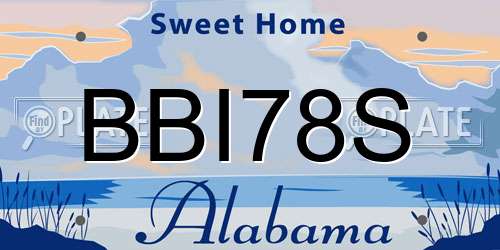 BBI78S Alabama License Plate