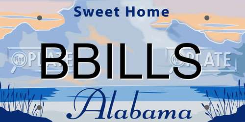 BBILLS Alabama License Plate