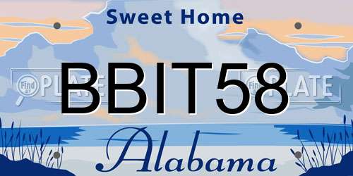 BBIT58 Alabama License Plate