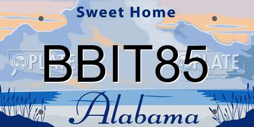 BBIT85 Alabama License Plate