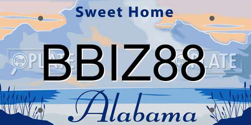 BBIZ88 Alabama License Plate