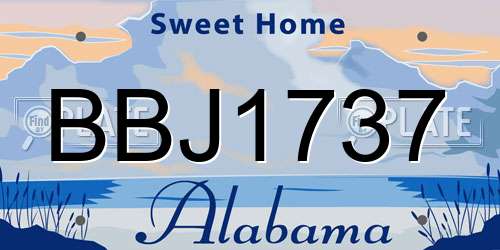 BBJ1737 Alabama License Plate
