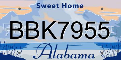BBK7955 Alabama License Plate