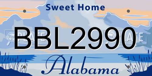 BBL2990 Alabama License Plate