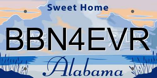 BBN4EVR Alabama License Plate