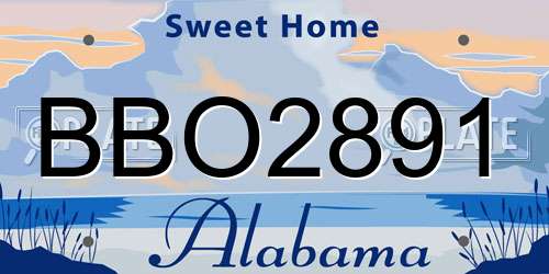 BBO2891 Alabama License Plate