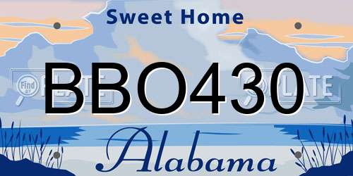 BBO430 Alabama License Plate