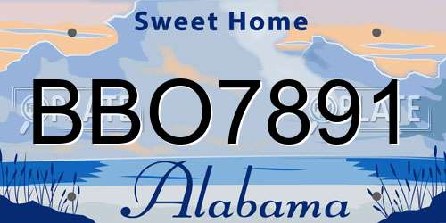 BBO7891 Alabama License Plate
