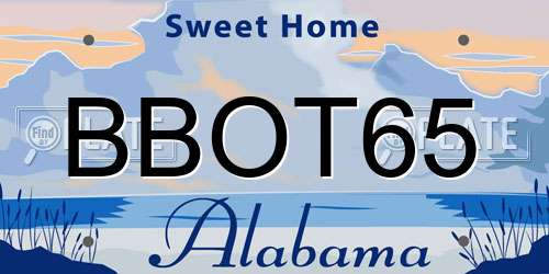 BBOT65 Alabama License Plate