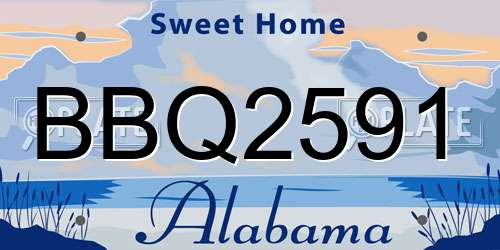 BBQ2591 Alabama License Plate