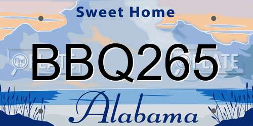 BBQ265 Alabama License Plate